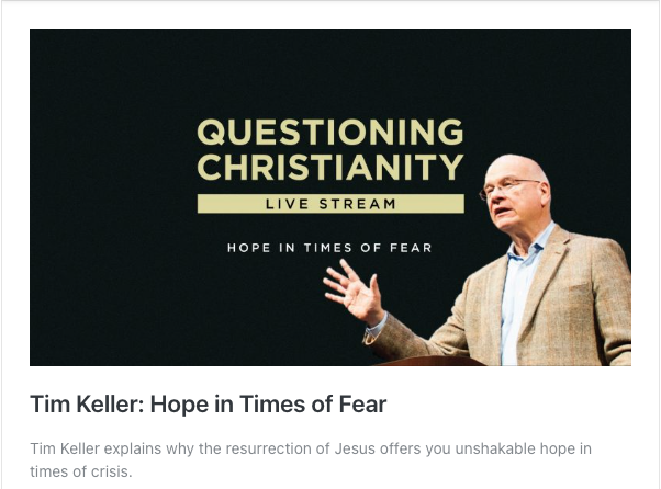 Hope in Times of Fear - Tim Keller